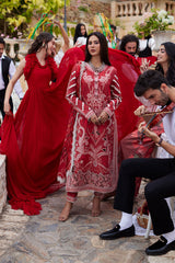 MUSHQ - 3PC LAWN EMBROIDERED SHIRT WITH DIAMOND EMBROIDERED DUPATTA AND TROUSER - HZG1637