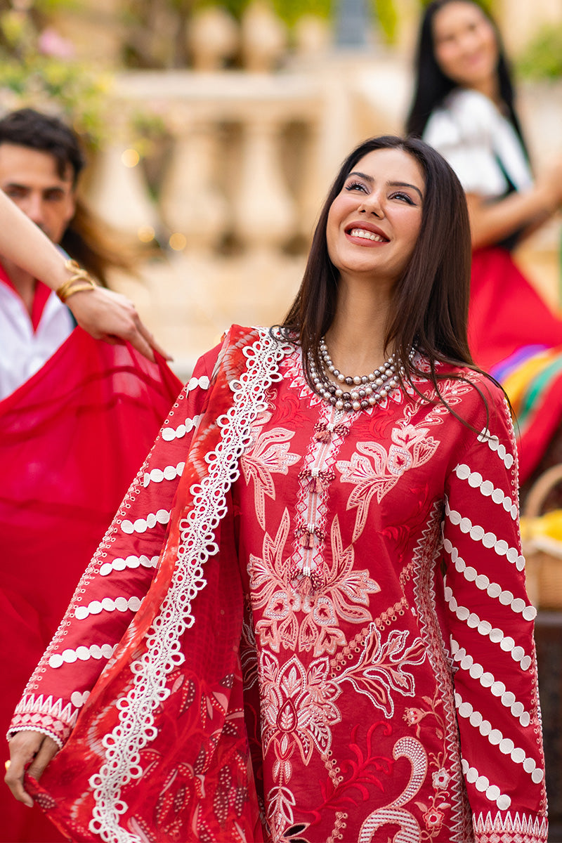 MUSHQ - 3PC LAWN EMBROIDERED SHIRT WITH DIAMOND EMBROIDERED DUPATTA AND TROUSER - HZG1637