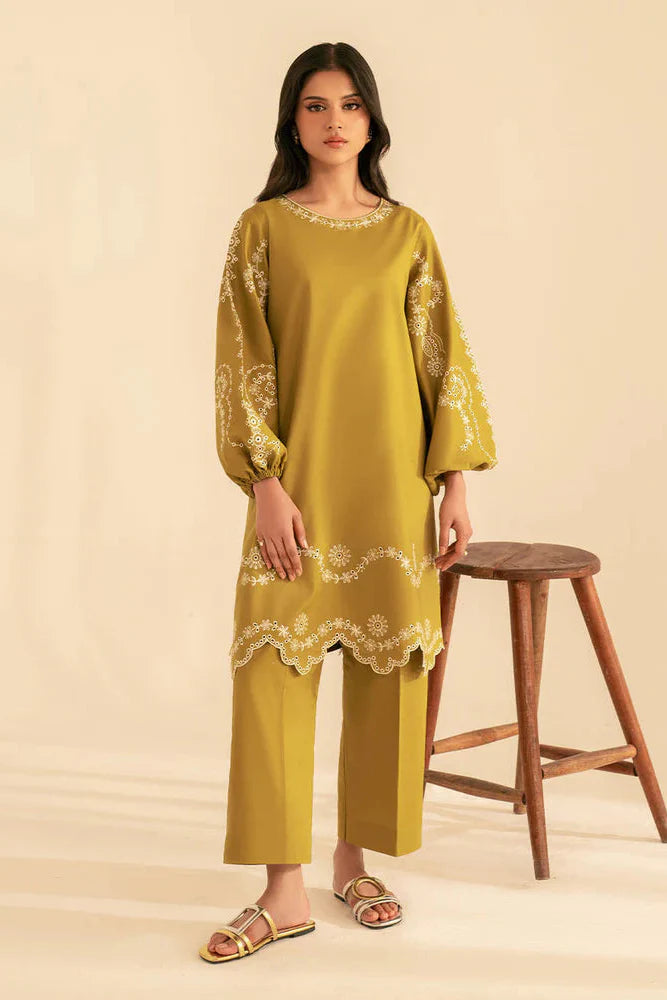 BATIK - 2PC DHANAK EMBROIDERED SHIRT AND EMBROIDERED TROUSER - HZU2564