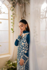 MIRANA - 3PC LAWN EMBROIDERED SHIRT WITH CHIFFON DUPATTA AND TROUSER - HZG2697