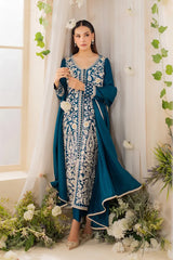 MIRANA - 3PC LAWN EMBROIDERED SHIRT WITH CHIFFON DUPATTA AND TROUSER - HZG2697
