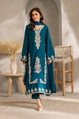 VINTAGE - 3PC LAWN EMBROIDERED SHIRT WITH CHIFFON DUPATTA AND TROUSER - HZG2636