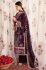 MAHNUR - 3PC LAWN LASERWORK EMBROIDERED SHIRT WITH KHADDI NET EMBROIDEERED DUPATTA AND TROUSER - HZG2764