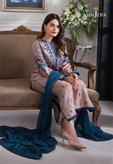 ASIM JOFA - 3PC LAWN EMBROIDERED SHIRT WITH CHIFFON DUPATTA & TROUSER - HZG1285