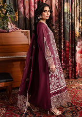 MAHNUR - 3PC LAWN CHIKANKAARI EMBROIDERED SHIRT WITH LAWN CUTWORK EMBROIDERED DUPATTA AND TROUSER - HZG2127