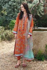 MUSHQ - 3PC LAWN EMBROIDERED SHIRT WITH CHIFFON PRINTED DUPATTA AND TROUSER - HZG3083