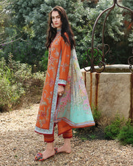 MUSHQ - 3PC LAWN EMBROIDERED SHIRT WITH CHIFFON PRINTED DUPATTA AND TROUSER - HZG3083