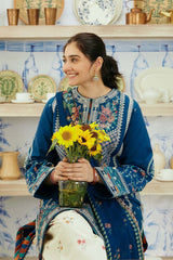 ZARA SHAH JAHAN - 3PC LAWN EMBROIDERED SHIRT WITH MANAAR PRINTED DUPATTA AND TROUSER - HZG1653