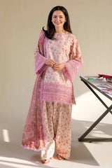 SOBIA NAZIR - 3PC LAWN PRINTED SHIRT WITH SILK PRINTED DUPATTA AND TROUSER - HZG2977