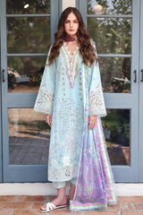 MUSHQ - 3PC LAWN EMBROIDERED SHIRT WITH SILK PRINTED DUPATTA AND TROUSER - HZG3030