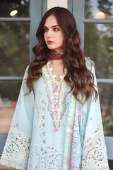 MUSHQ - 3PC LAWN EMBROIDERED SHIRT WITH SILK PRINTED DUPATTA AND TROUSER - HZG3030