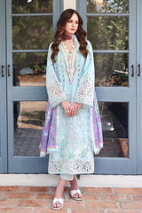 MUSHQ - 3PC LAWN EMBROIDERED SHIRT WITH SILK PRINTED DUPATTA AND TROUSER - HZG3030