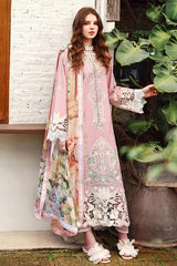 MUSHQ - 3PC LAWN EMBROIDERED SHIRT WITH SILK PRINTED DUPATTA AND TROUSER - HZG3029