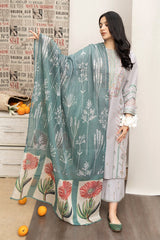 URGE - 3PC LAWN EMBROIDERED SHIRT WITH DIAMOND PRINTED DUPATTA AND TROUSER - HZG1639