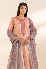 SAPPHIRE - 3PC LAWN EMBROIDERED SHIRT WITH MANAAR PRINTED DUPATTA AND TROUSER - HZG2064