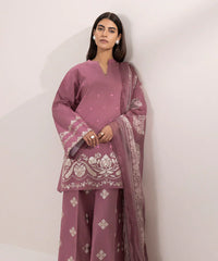 SAPPHIRE - 3PC LAWN EMBROIDERED SHIRT WITH MANAAR PRINTED DUPATTA AND EMBROIDERED TROUSER - HZG1582