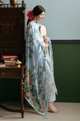 SAPPHIRE - 3PC LAWN EMBROIDERED SHIRT WITH SILK PRINTED DUPATTA AND TROUSER - HZG3063