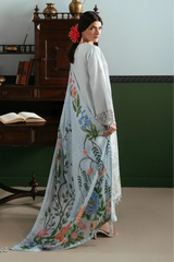 SAPPHIRE - 3PC LAWN EMBROIDERED SHIRT WITH SILK PRINTED DUPATTA AND TROUSER - HZG3063