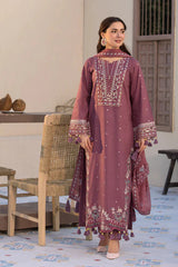 JADE - 3PC DHANAK EMBROIDERED SHIRT WITH DHANAK EMBROIDERED DUPATTA AND TROUSER - HZG2225