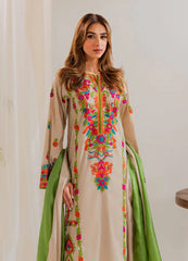 VITAGE - 3PC LAWN EMBROIDERED SHIRT WITH CHIFFON TYE & DYE DUPATTA AND TROUSER - HZG2668