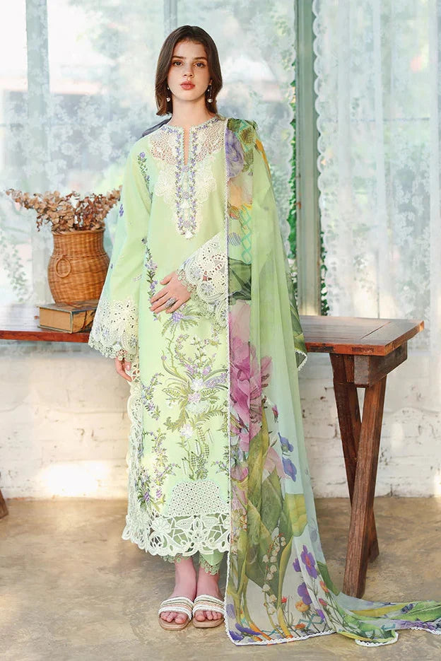 MUSHQ - 3PC LAWN EMBROIDERED SHIRT WITH CHIFFON PRINTED DUPATTA AND TROUSER - HZG3031