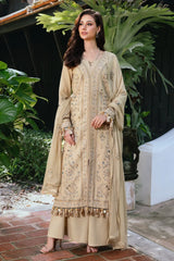 NAQSHI - 3PC LAWN EMBROIDERED SHIRT WITH COTTON NET EMBROIDERED DUPATTA AND TROUSER - HZG2704