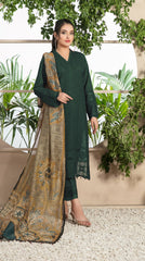 CHARIZMA - 3PC LAWN EMBROIDERED SHIRT WITH ORGANZA SEQUENCE DIGITAL PRINTED DUPATTA - HZG1133