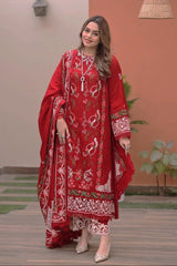 ANEELAS - 3PC LAWN EMBROIDERED SHIRT WITH LAWN EMBROIDERED DUPATTA AND TROUSER - HZG2828