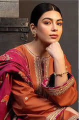 ZARA SHAHJAHAN - 3PC LAWN EMBROIDERED SHIRT WITH MANAAR PRINTED DUPATTA AND TROUSER - HZG2105