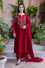 BATIK - 3PC LAWN EMBROIDERED SHIRT WITH CHIFFON EMBROIDERED DUPATTA AND TROUSER - HZG2960