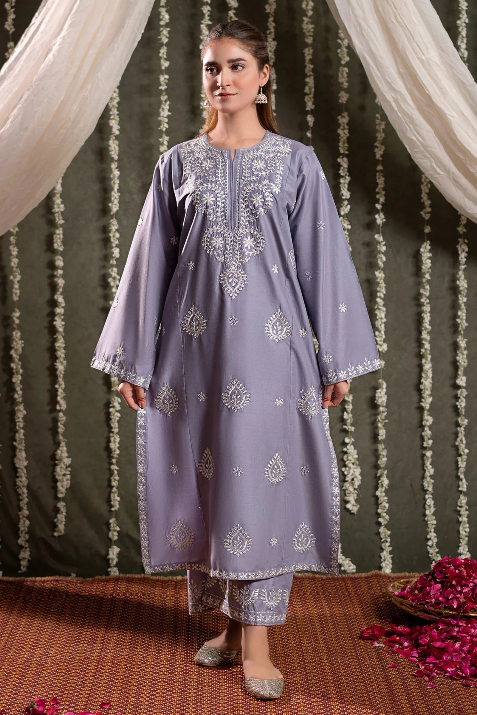 URGE - 2PC LAWN EMBROIDERED SHIRT AND EMBROIDERED TROUSER - HZG2145