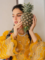 IZEL - 3PC LAWN EMBROIDERED SHIRT WITH CHIFFON PRINTED DUPATTA AND TROUSER - HZG2799