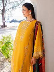IZEL - 3PC LAWN EMBROIDERED SHIRT WITH CHIFFON PRINTED DUPATTA AND TROUSER - HZG2799