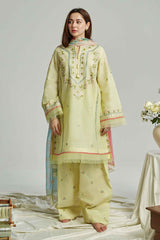 ZARA SHAH JAHAN - 3PC LAWN EMBROIDERED SHIRT WITH CHIFFON  PRINTED DUPATTA AND TROUSER - HZG2819