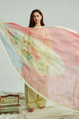 ZARA SHAH JAHAN - 3PC LAWN EMBROIDERED SHIRT WITH ORGANZA PRINTED DUPATTA AND TROUSER - HZG1554