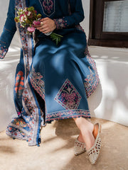 IZEL - 3PC LAWN EMBROIDERED SHIRT WITH CHIFFON PRINTED DUPATTA AND TROUSER - HZG2904
