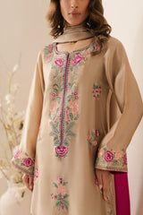 BATIK - 3PC DHANAK EMBROIDERED SHIRT WITH TYE & DYE CHIFFON DUPATTA AND TROUSER - HZG2109