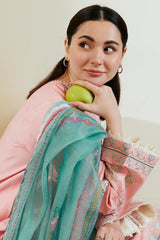 ZARA SHAH JAHAN - 3PC LAWN EMBROIDERED SHIRT WITH DIAMOND PRINTED DUPATTA AND TROUSER - HZG1642