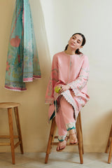 ZARA SHAH JAHAN - 3PC LAWN EMBROIDERED SHIRT WITH DIAMOND PRINTED DUPATTA AND TROUSER - HZG1642