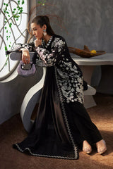 SANA YASIR - 3PC LAWN EMBROIDERED SHIRT WITH CHIFFON EMBROIDERED DUPATTA AND TROUSER - HZG1611