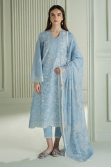 CROSS STITCH - 3PC LAWN EMBROIDERED SHIRT WITH CHIFFON PRINTED DUPATTA AND TROUSER - HZG2096