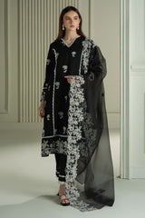 CROSS STITCH - 3PC LAWN EMBROIDERED SHIRT WITH ORGANZA EMBROIDERED DUPATTA AND TROUSER - HZG2271
