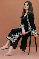 MARIA B - 2PC DHANAK EMBROIDERED SHIRT AND TROUSER - HZG1621