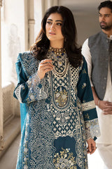 MAHNUR - 3PC LAWN EMBROIDERED SHIRT WITH KHADI NET EMBROIDERED DUPATTA AND TROUSER - HZG2631