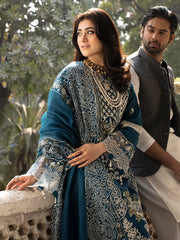 MAHNUR - 3PC LAWN EMBROIDERED SHIRT WITH KHADI NET EMBROIDERED DUPATTA AND TROUSER - HZG2631