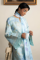 AYZEL - 3PC LAWN PRINTED SHIRT WITH SILK PRINTED DUPATTA AND TROUSER - HZG2981