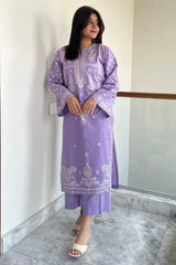 URGE - 2PC DHANAK EMBROIDERED SHIRT AND TROUSER - HZU2437